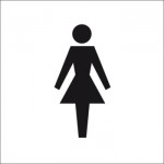 Panneau en relief et en braille Toilettes Femmes 